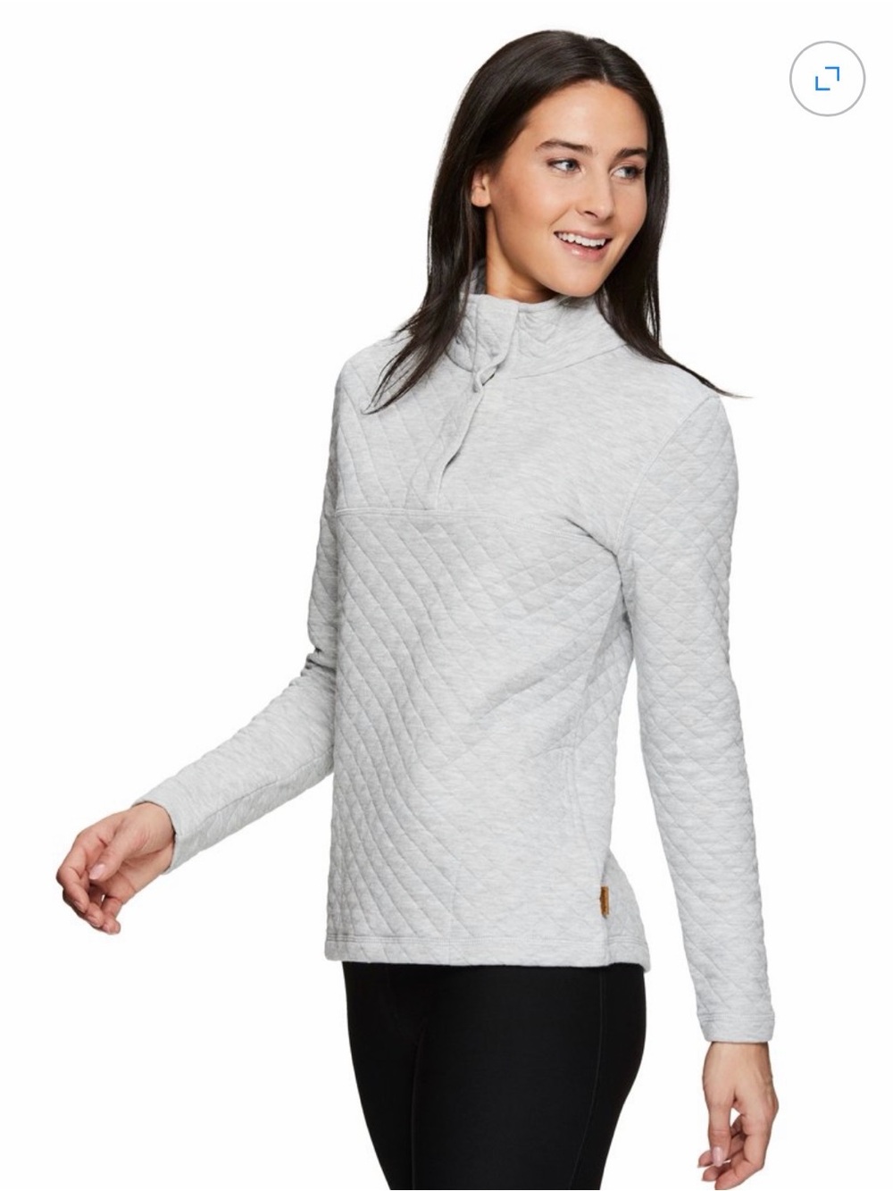 Avalanche Outdoor Supply Gray Quilted Snap Neck Pullover Sweatshirt Large - Picture 3 of 15